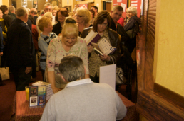 queueing fro Gervase Phinn to sign books and cd's